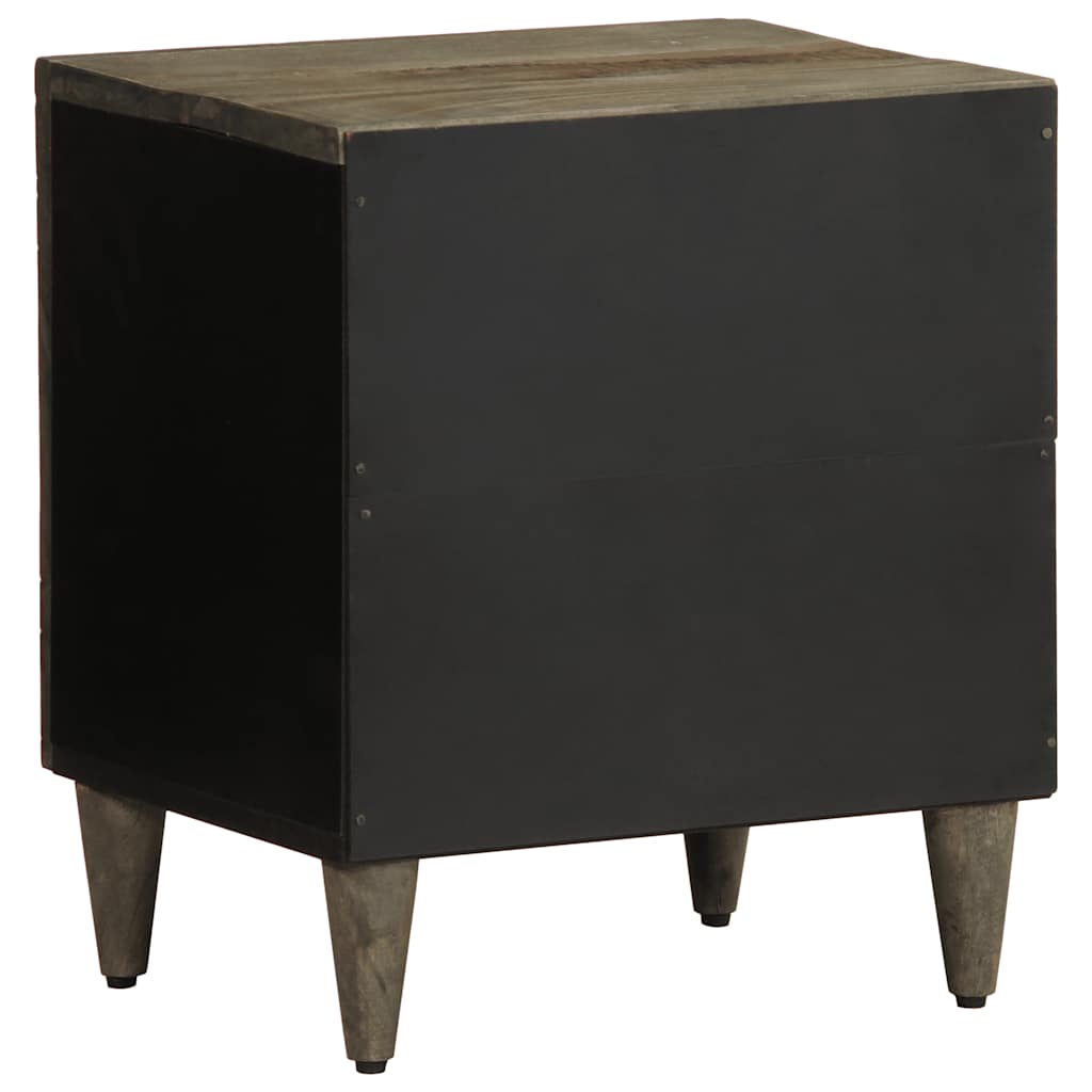 Bedside table light grey 40x33x46 cm solid mango wood