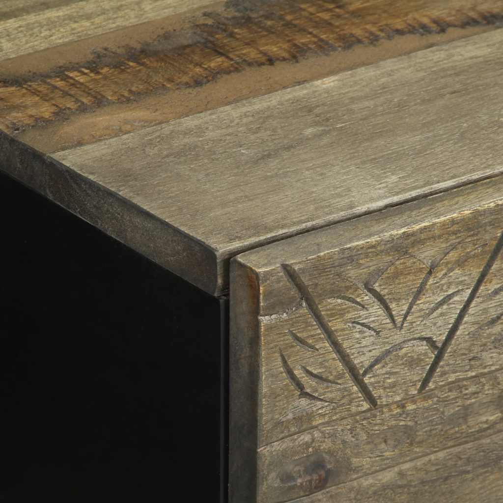 Bedside table light grey 40x33x46 cm solid mango wood