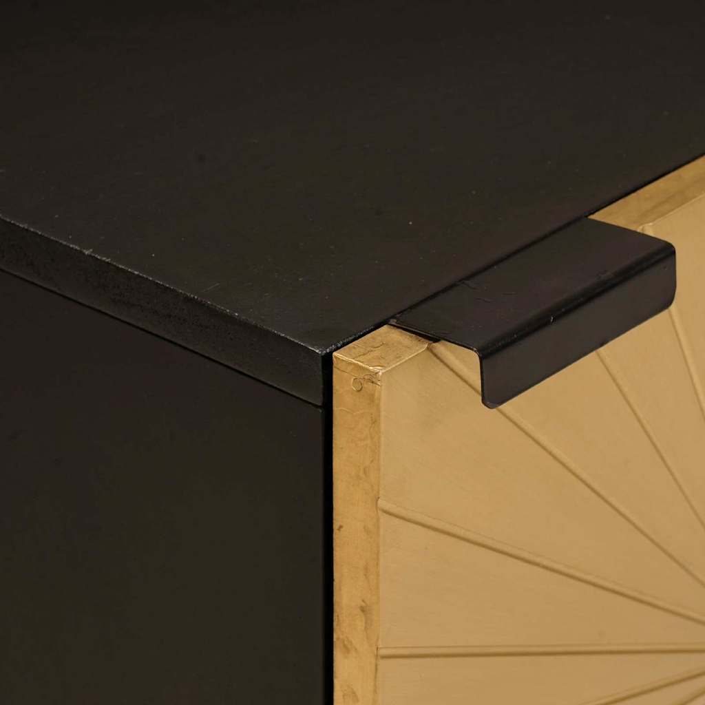 Naktinis staliukas 2 pcs Juodas ir auksinis 40 x 33.5 x 46 cm