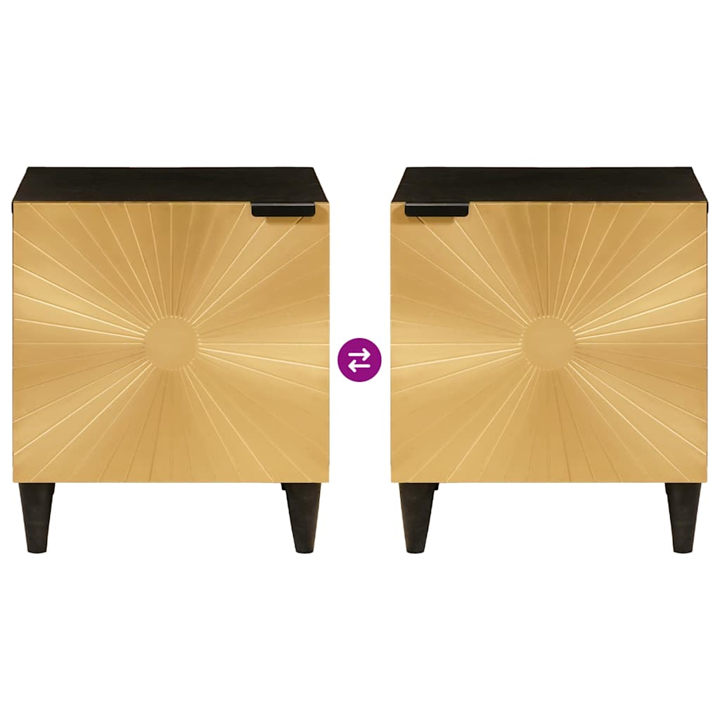Naktinis staliukas 2 pcs Juodas ir auksinis 40 x 33.5 x 46 cm