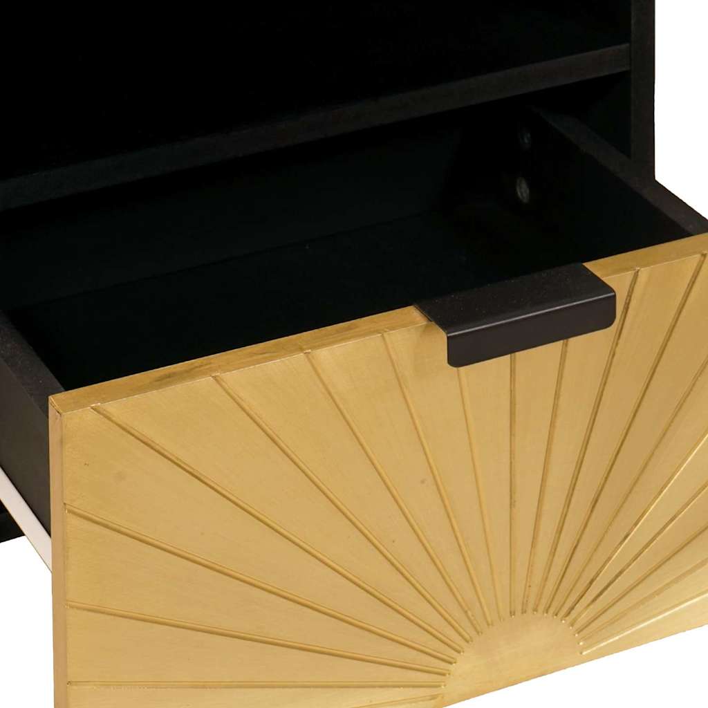 TV skapītis Melns un zelts 70 x 33 x 46 cm
