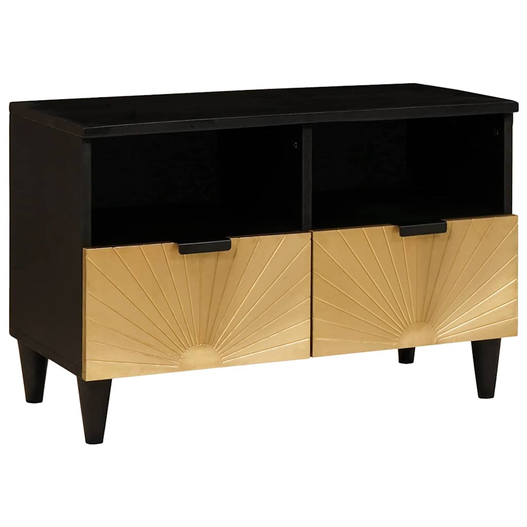 TV skapītis Melns un zelts 70 x 33 x 46 cm