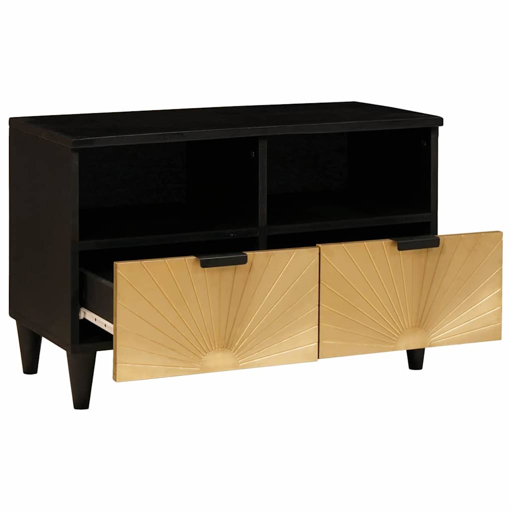 TV skapītis Melns un zelts 70 x 33 x 46 cm