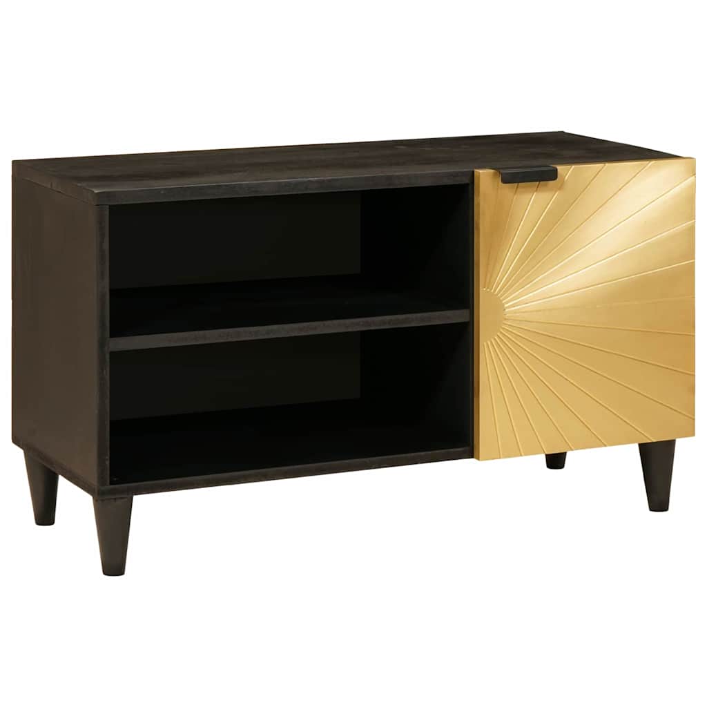 TV skapītis melnā un zelta krāsā 80 x 33 x 46 cm