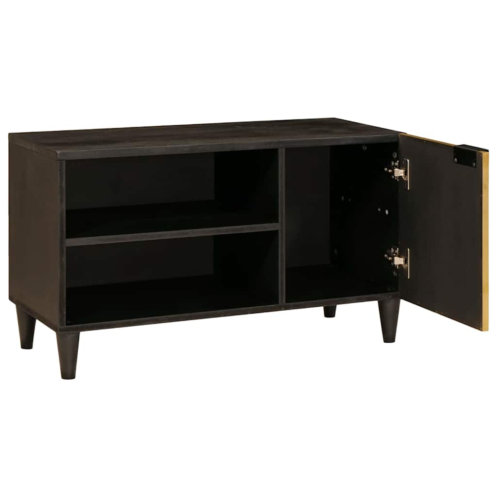 TV skapītis melnā un zelta krāsā 80 x 33 x 46 cm