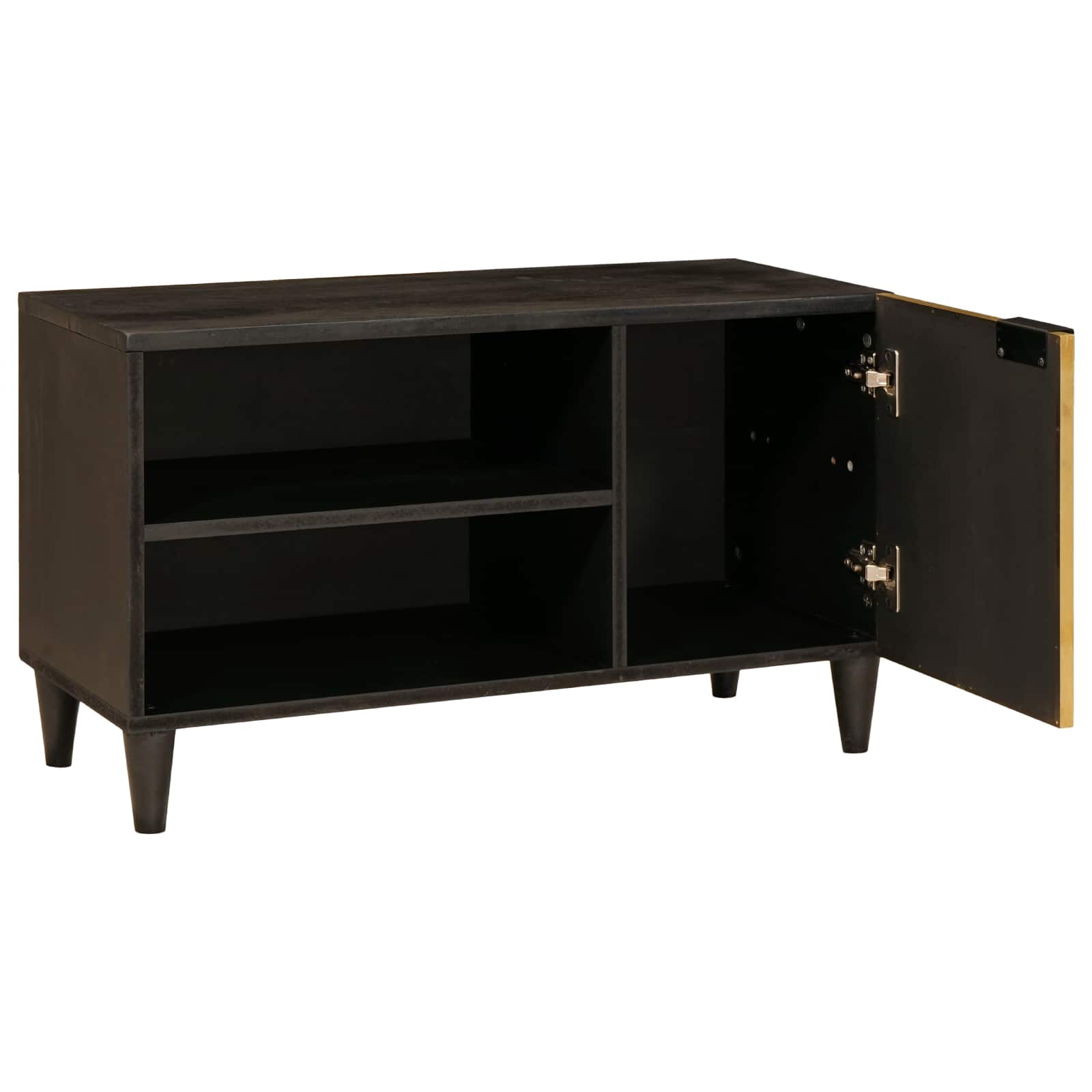 TV skapītis melnā un zelta krāsā 80 x 33 x 46 cm