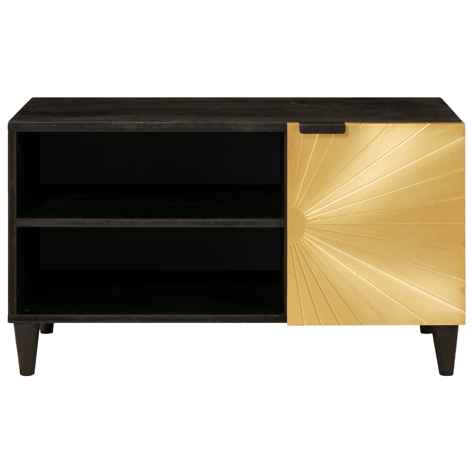 TV skapītis melnā un zelta krāsā 80 x 33 x 46 cm
