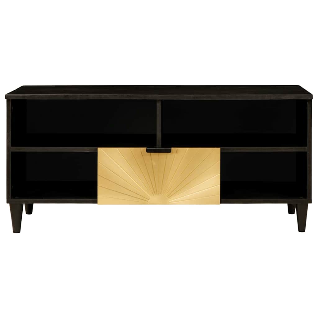 TV Cabinet Black and Gold 100 x 33 x 46 cm