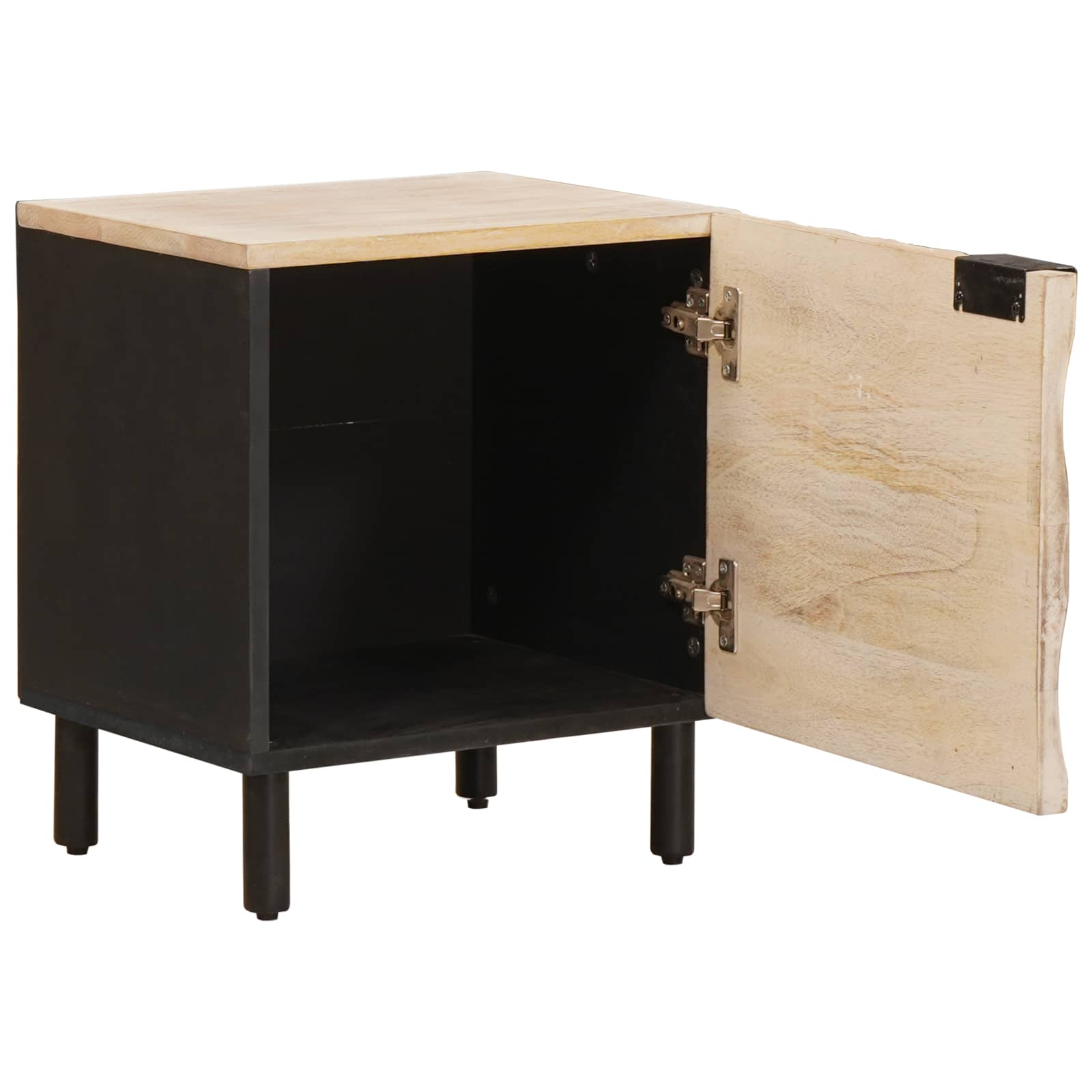 Bedside table White 40 x 33.5 x 46 cm Solid mango wood