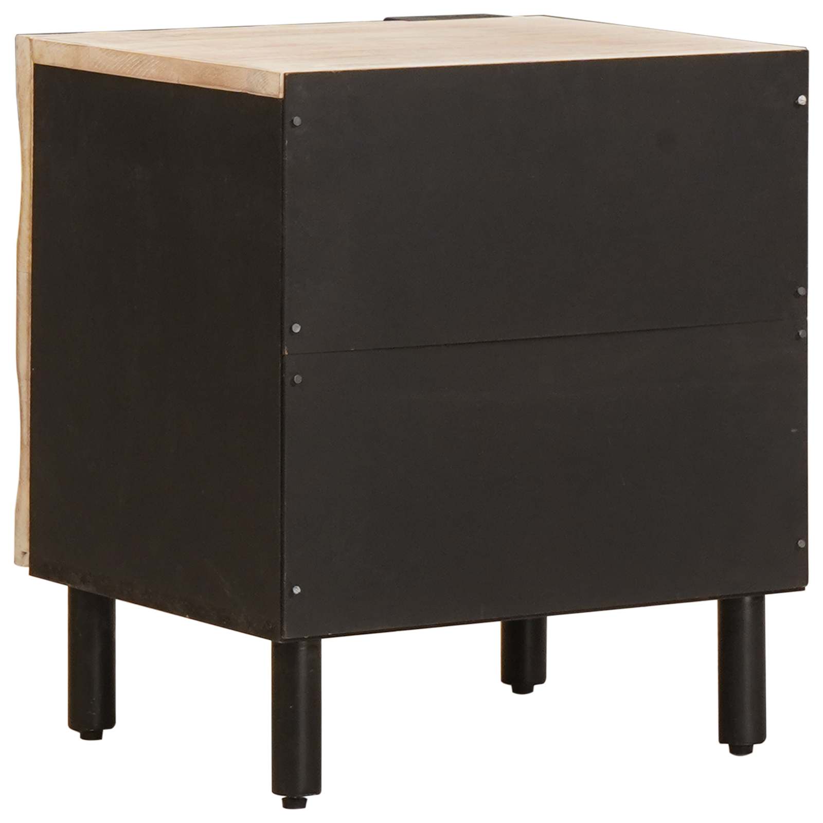 Bedside table White 40 x 33.5 x 46 cm Solid mango wood