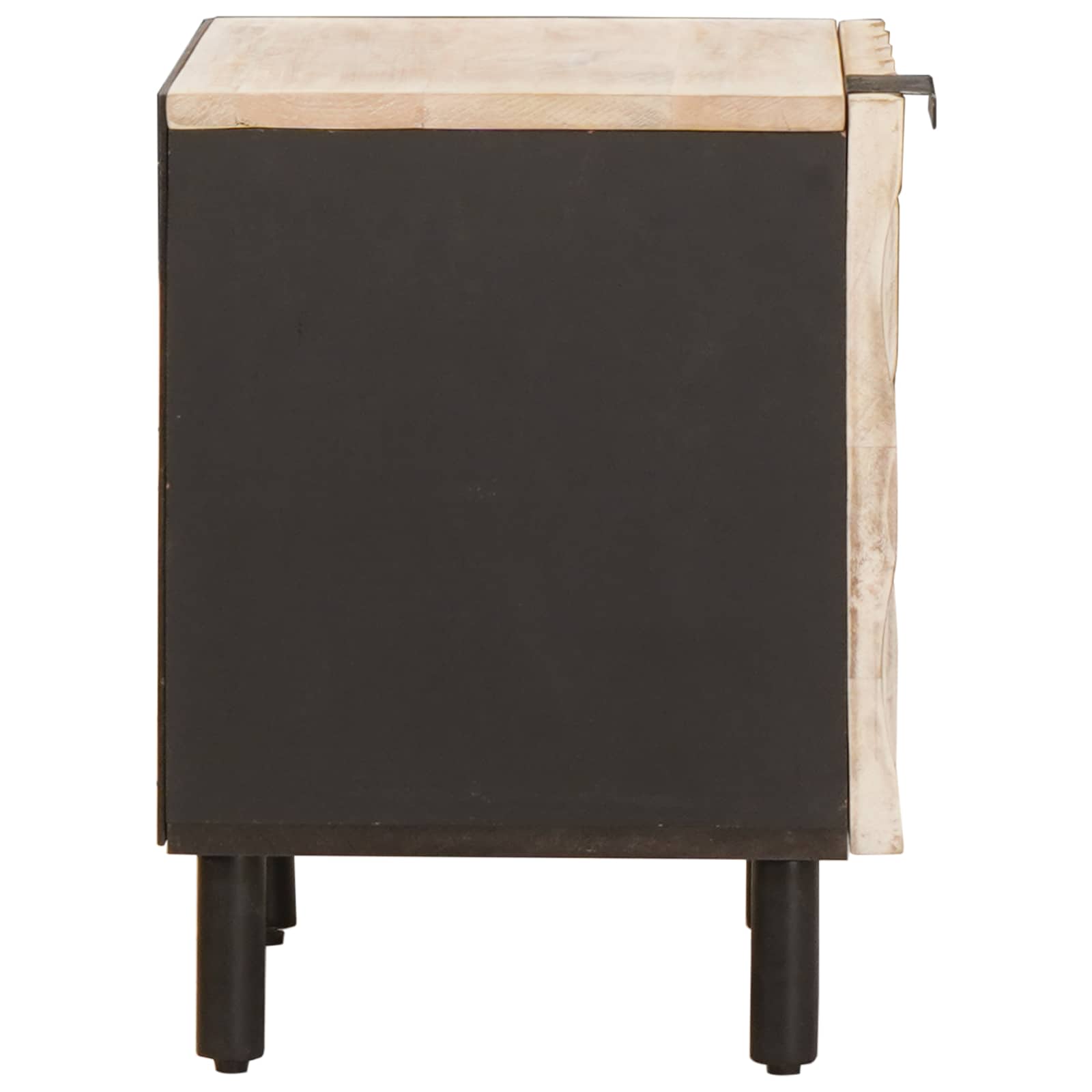 Bedside table White 40 x 33.5 x 46 cm Solid mango wood
