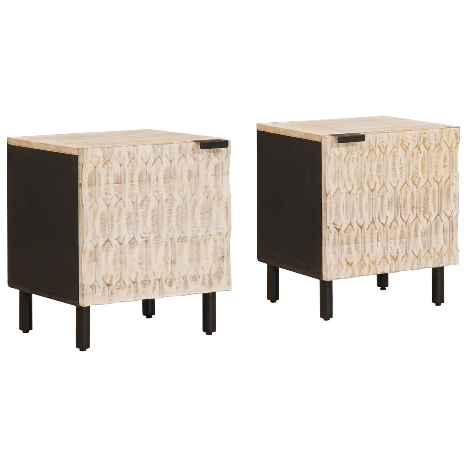 Šalia lovos spintelė 2 pcs Balta 40 x 33,5 x 46 cm