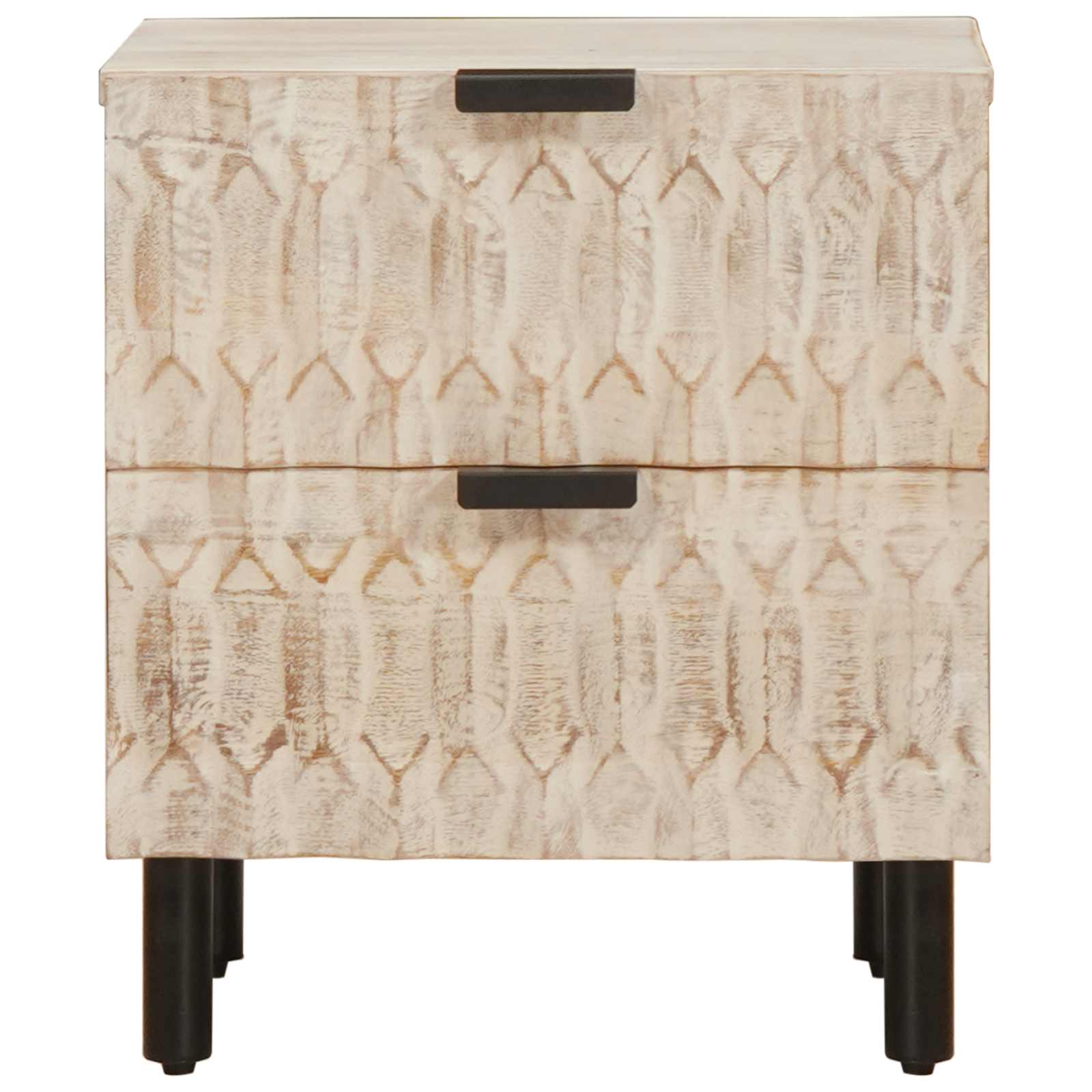 Šalia lovos spintelė su stalčių 2 pcs Balta 40 x 33,5 x 46 cm