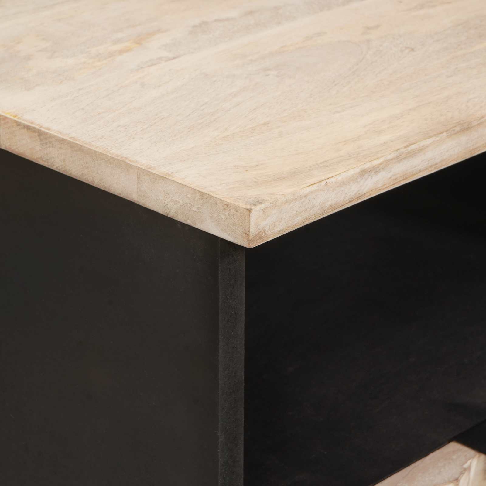 Bedside cabinet White 40 x 33 x 46 cm Solid mango wood