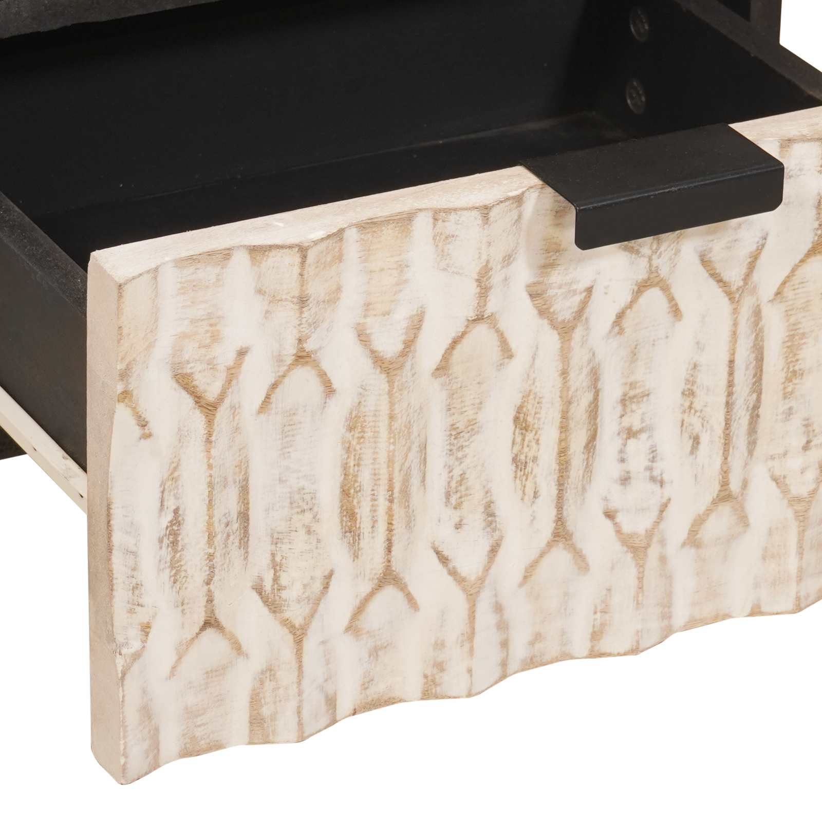 Bedside cabinet White 40 x 33 x 46 cm Solid mango wood