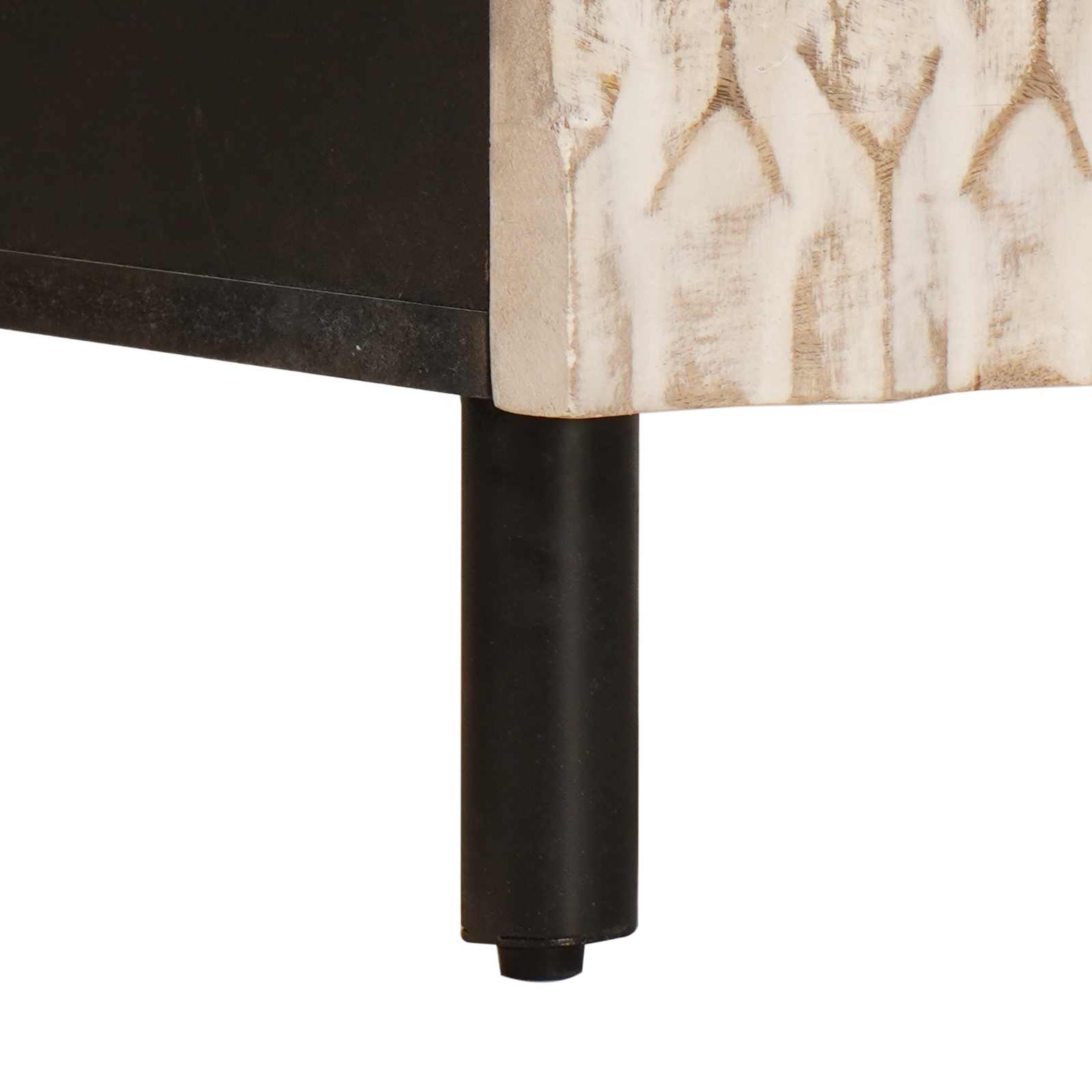 Bedside cabinet White 40 x 33 x 46 cm Solid mango wood