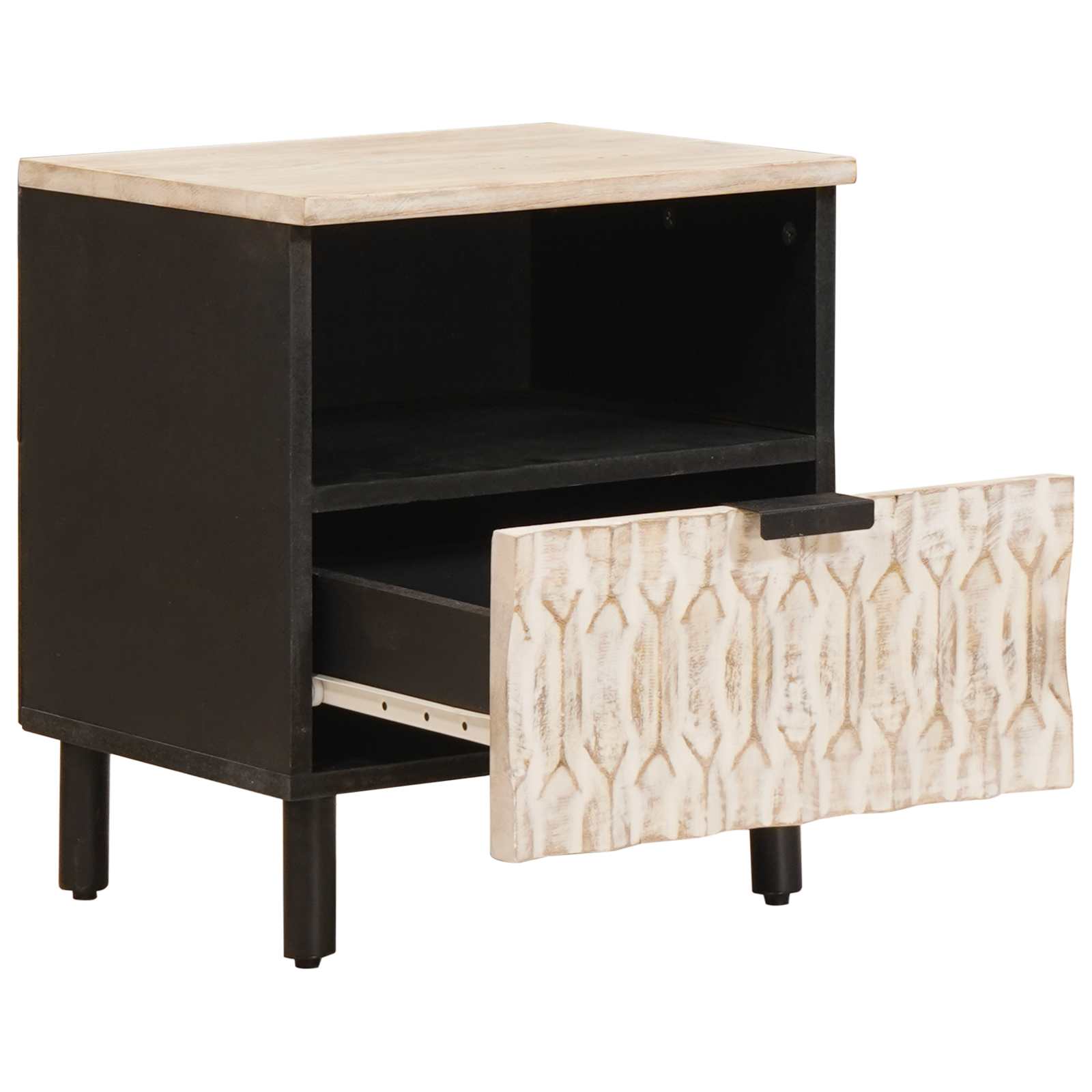 Bedside table with drawer 2 pcs White 40 x 33 x 46 cm