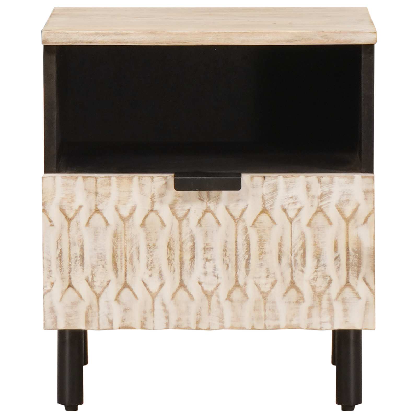 Bedside table with drawer 2 pcs White 40 x 33 x 46 cm