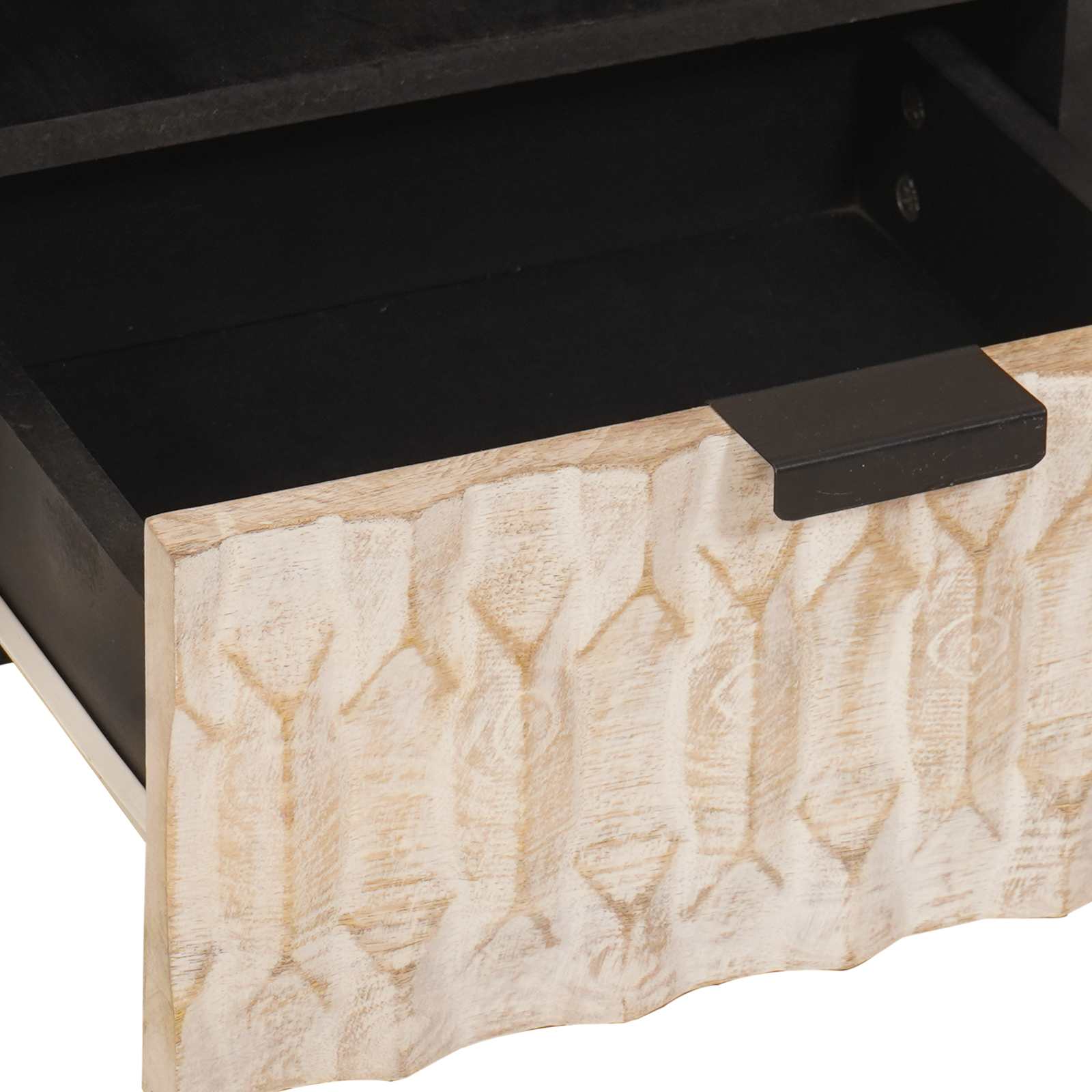 Coffee table White 80 x 54 x 40 cm Solid mango wood