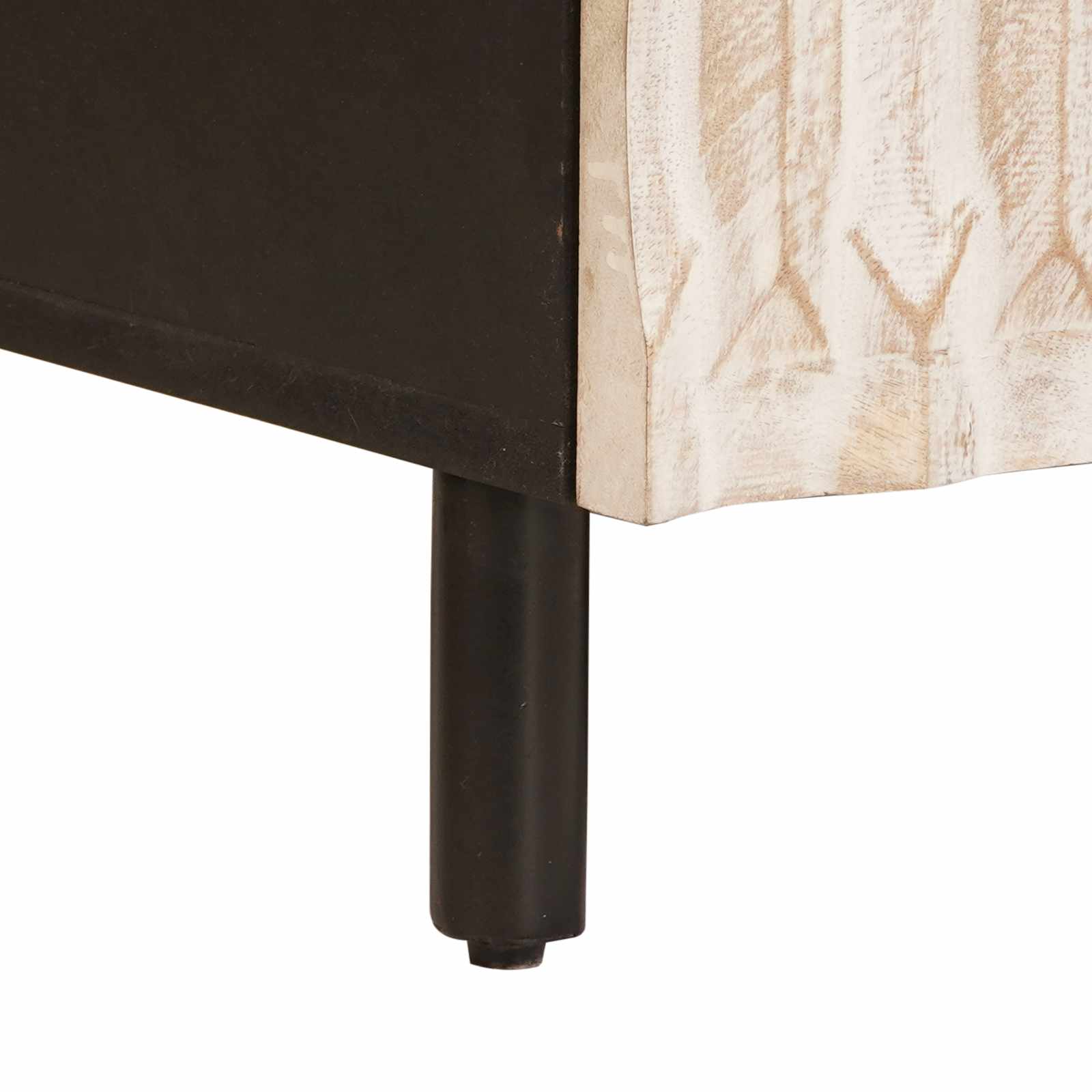 Coffee table White 80 x 54 x 40 cm Solid mango wood