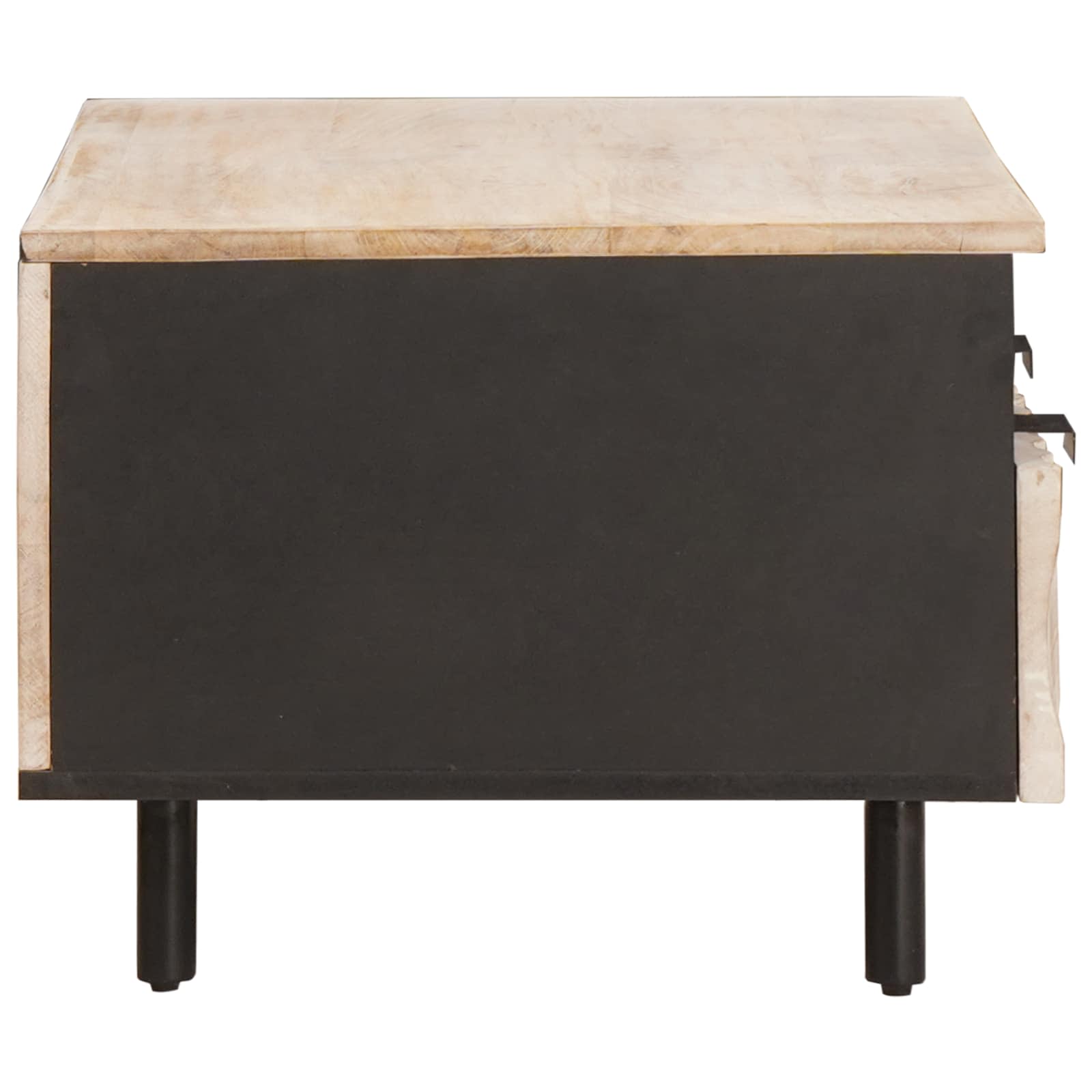 Coffee table White 80 x 54 x 40 cm Solid mango wood