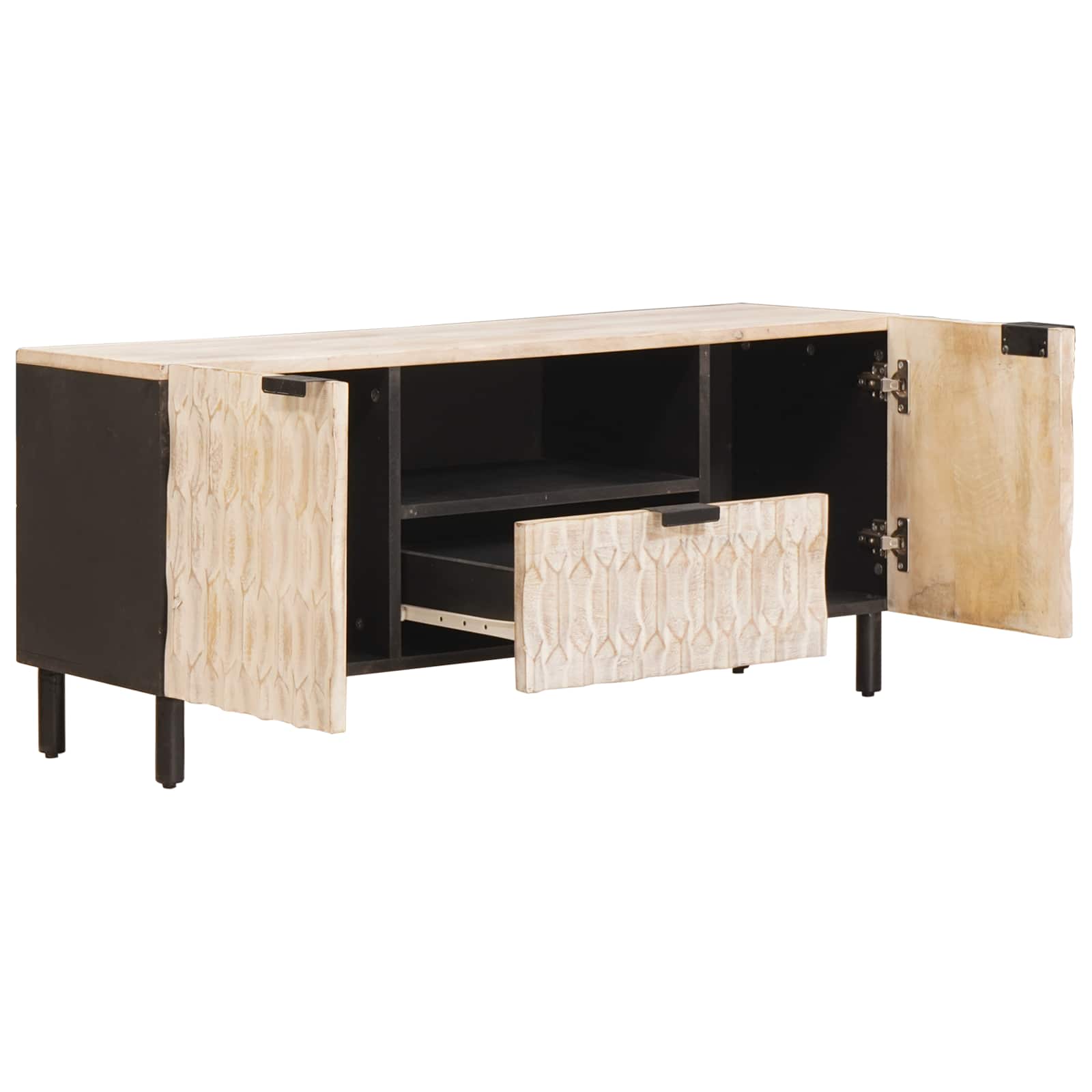Televizoriaus spintelė Baltos skalbimo apdaila 105 x 33 x 46 cm