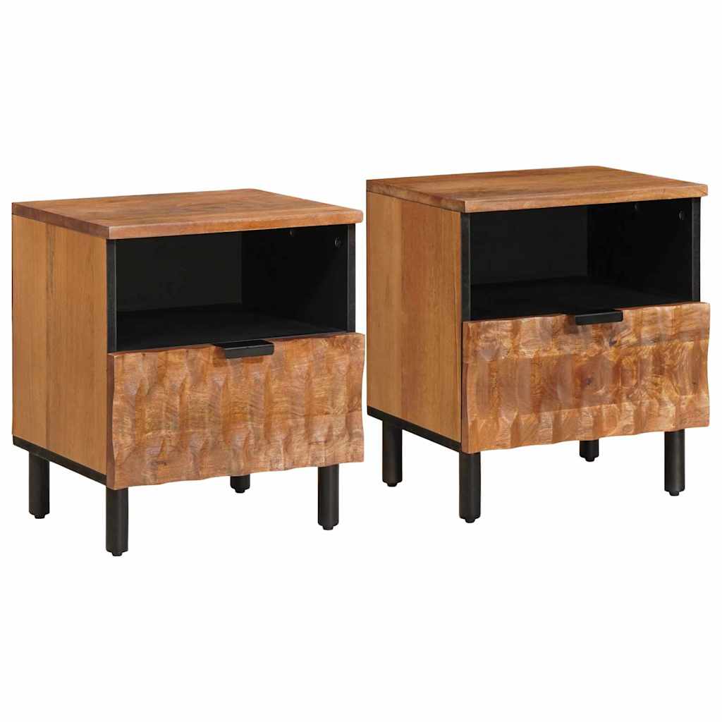 Šalia lovos spintelė su stalčių 2 pcs Ruda 40 x 33 x 46 cm