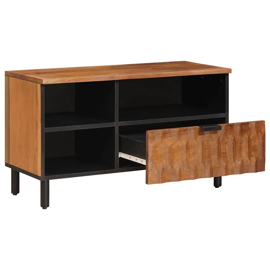 TV Cabinet Acacia Brown Finish 80 x 33.5 x 46 cm