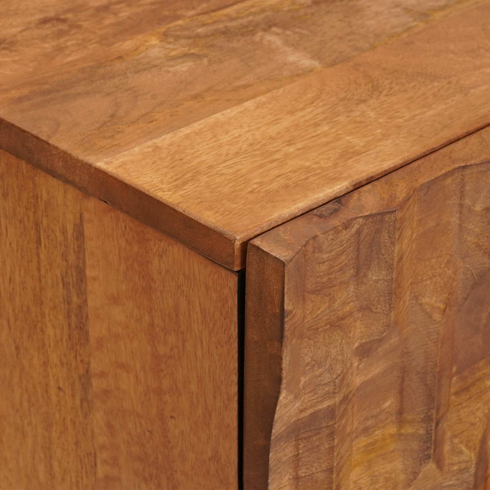 Cabinet with drawer Acacia brown finish 40 x 33.5 x 75 cm