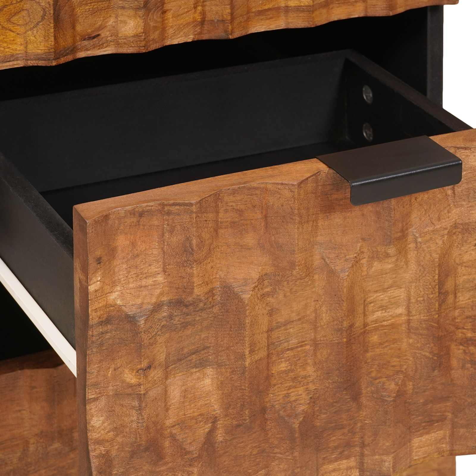 Cabinet with drawer Acacia brown finish 40 x 33.5 x 75 cm