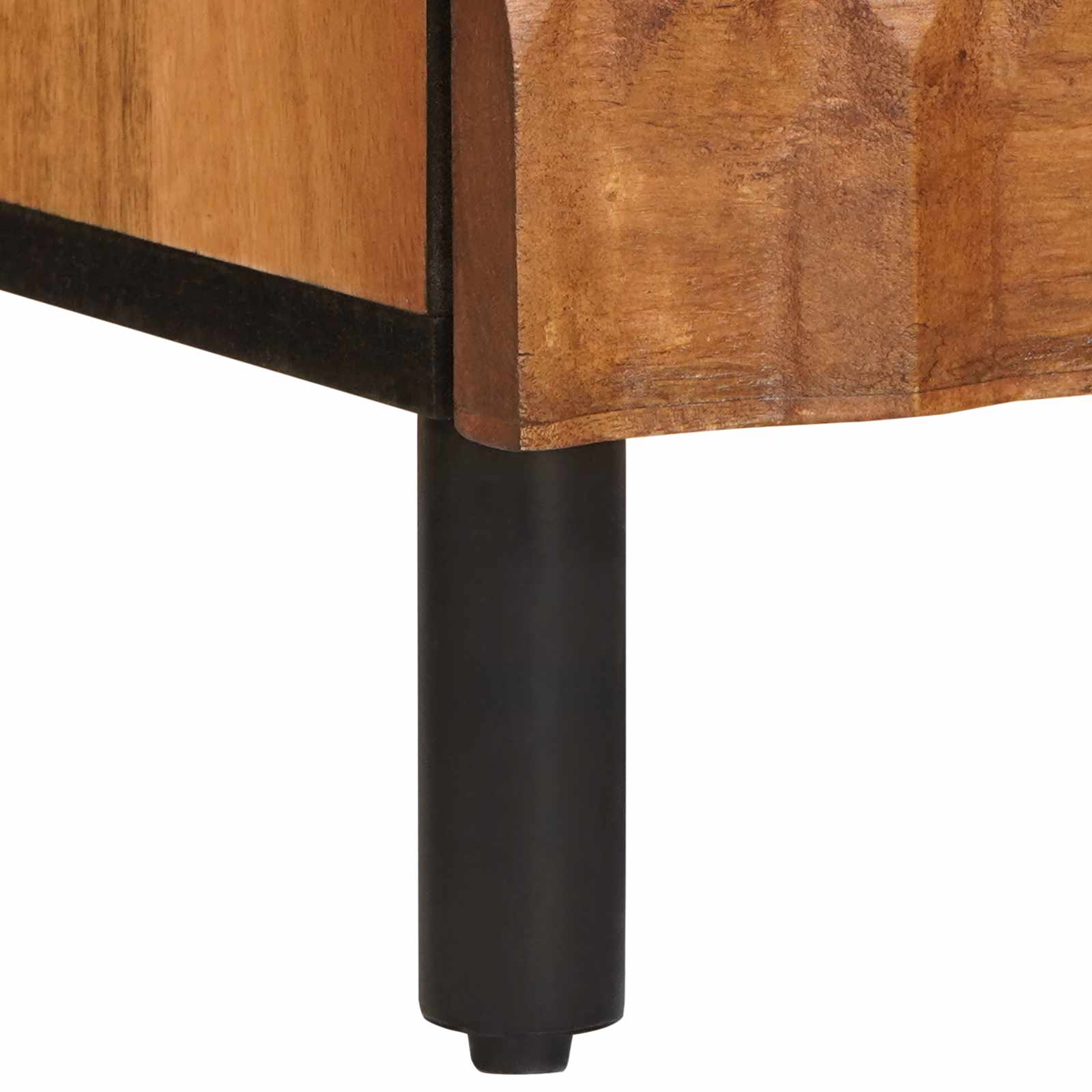 Cabinet with drawer Acacia brown finish 40 x 33.5 x 75 cm
