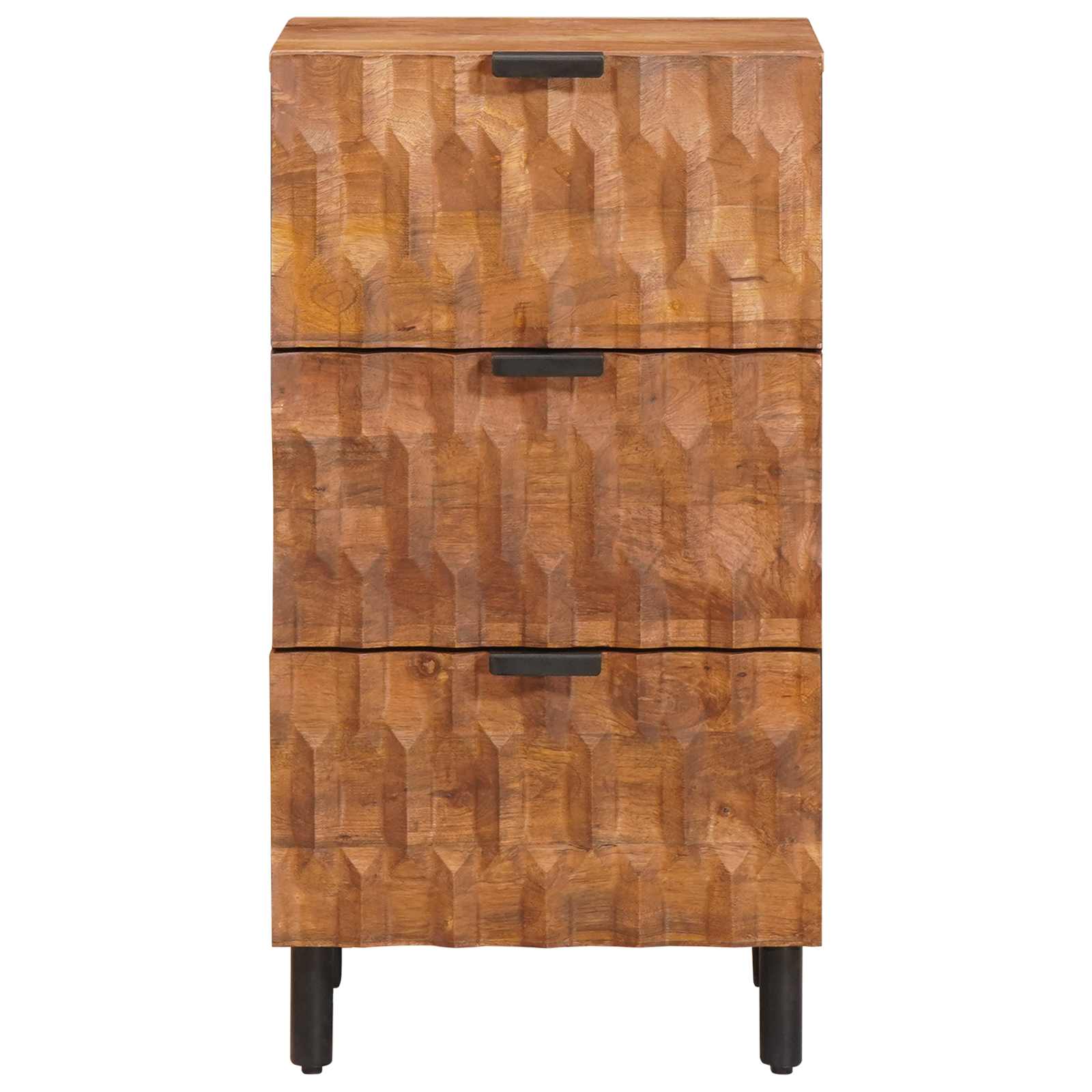Cabinet with drawer Acacia brown finish 40 x 33.5 x 75 cm