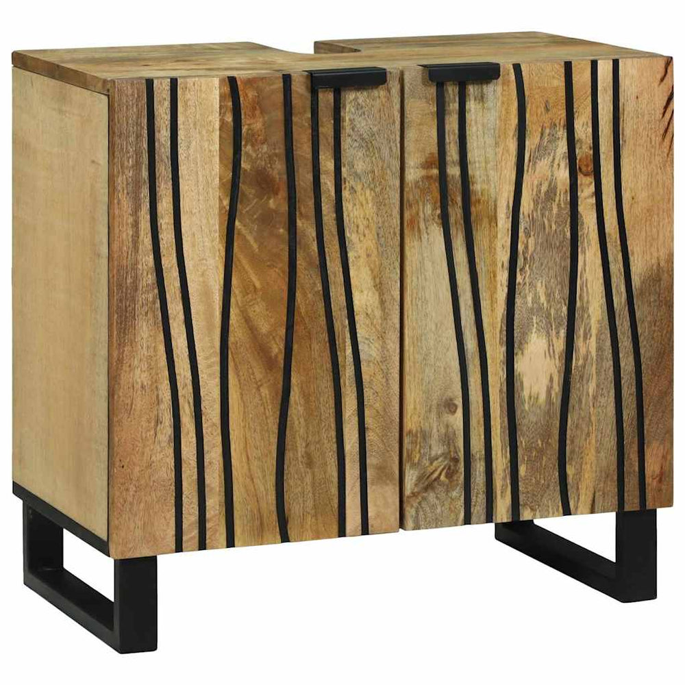 Kriauklės spintelė 62 x 33 x 58 cm, iš tvirto mango ir inžinerinio medžio