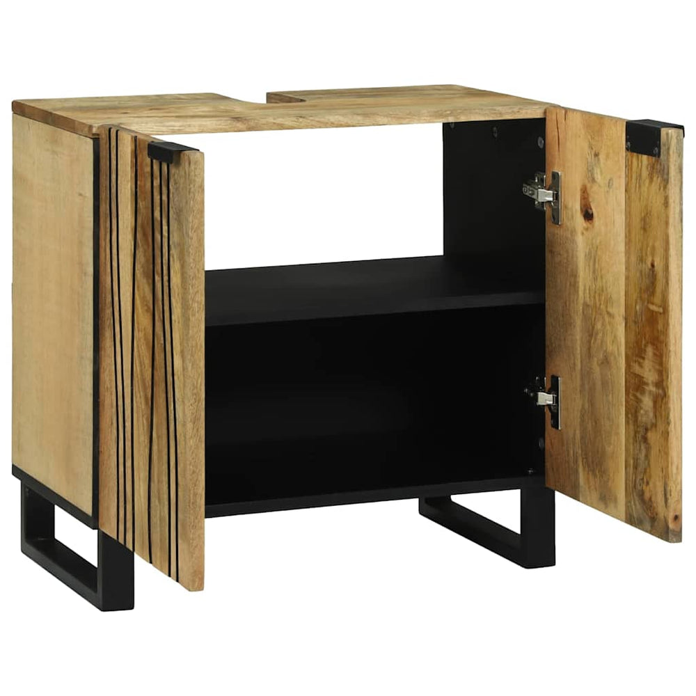 Kriauklės spintelė 62 x 33 x 58 cm, iš tvirto mango ir inžinerinio medžio