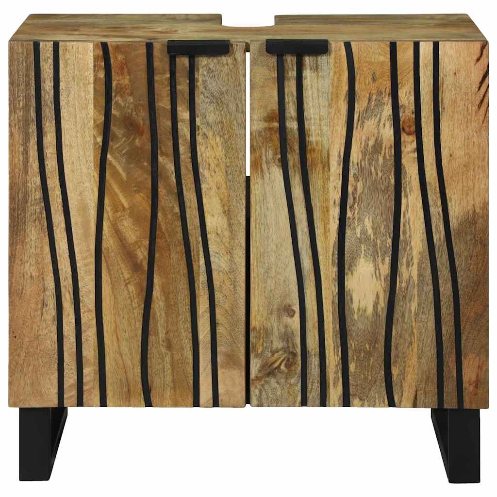 Kriauklės spintelė 62 x 33 x 58 cm, iš tvirto mango ir inžinerinio medžio
