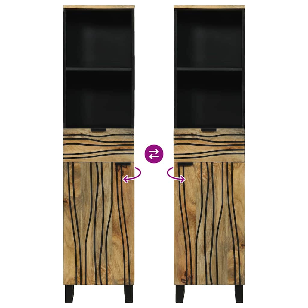 Bathroom cabinet 38x33.5x160 cm from solid mango wood