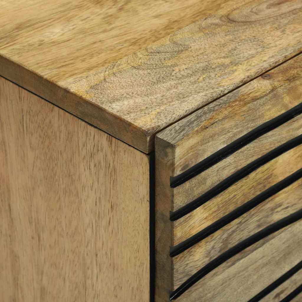 Side cabinet - 40 x 33.5 x 75 cm, made from solid mango wood and engineered wood.
