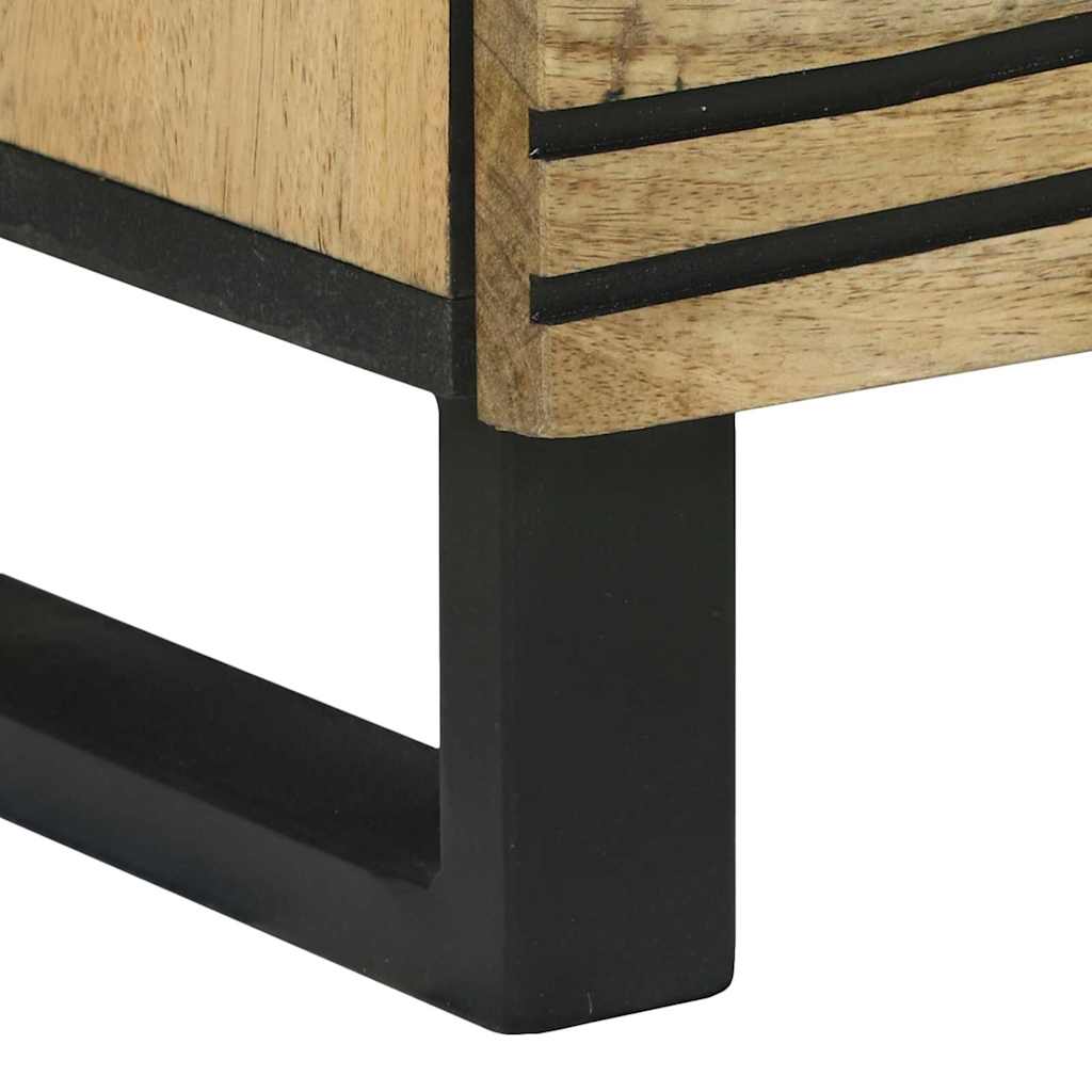 Side cabinet - 40 x 33.5 x 75 cm, made from solid mango wood and engineered wood.