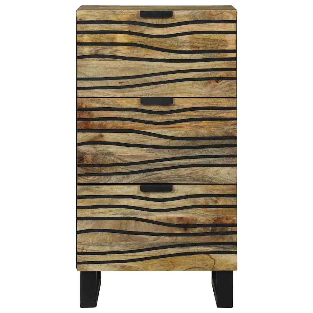 Side cabinet - 40 x 33.5 x 75 cm, made from solid mango wood and engineered wood.