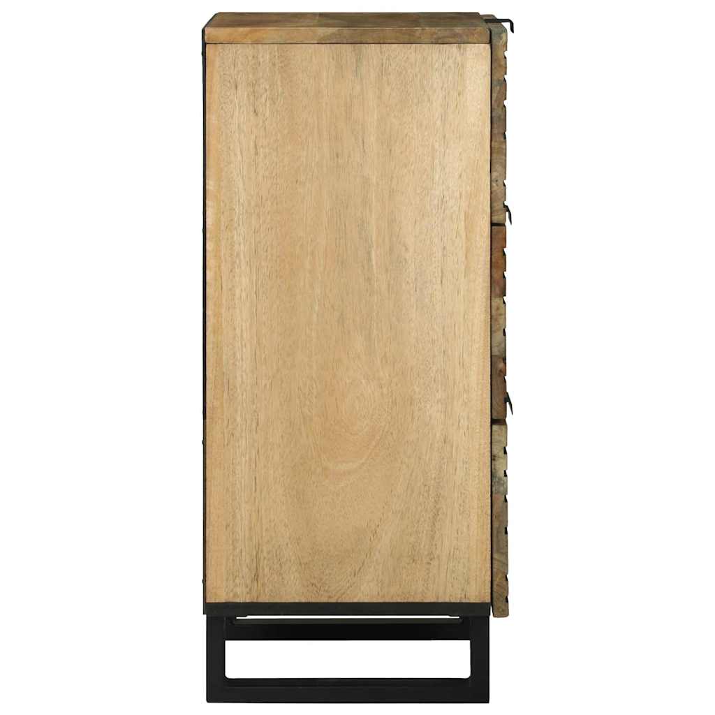 Side cabinet - 40 x 33.5 x 75 cm, made from solid mango wood and engineered wood.