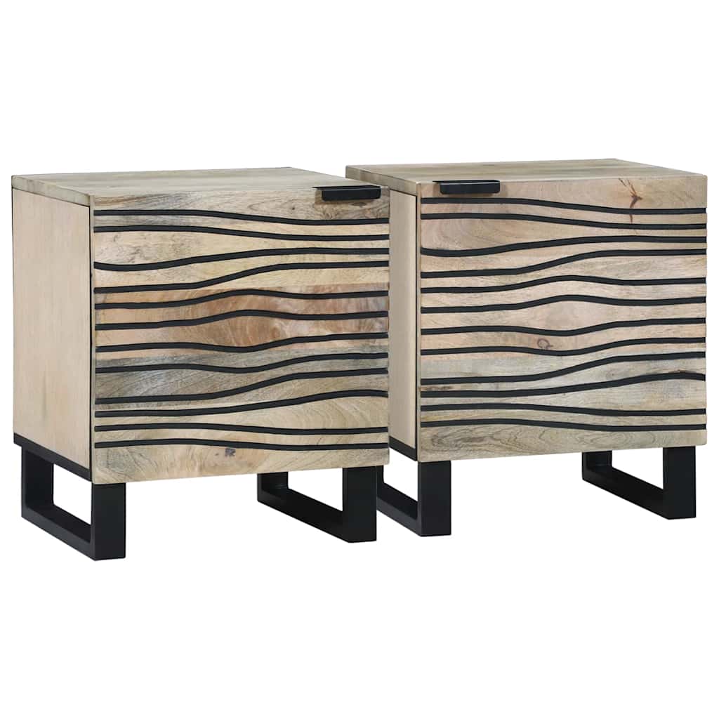 Naktiniai staliukai 2 pcs Natūrali 40 x 33.5 x 46 cm