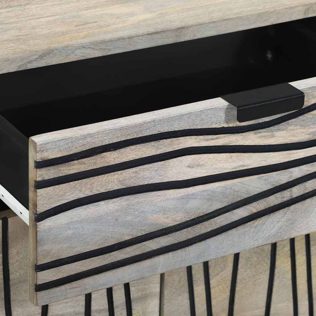 Nightstands with drawer White and black 50 x 33 x 60 cm