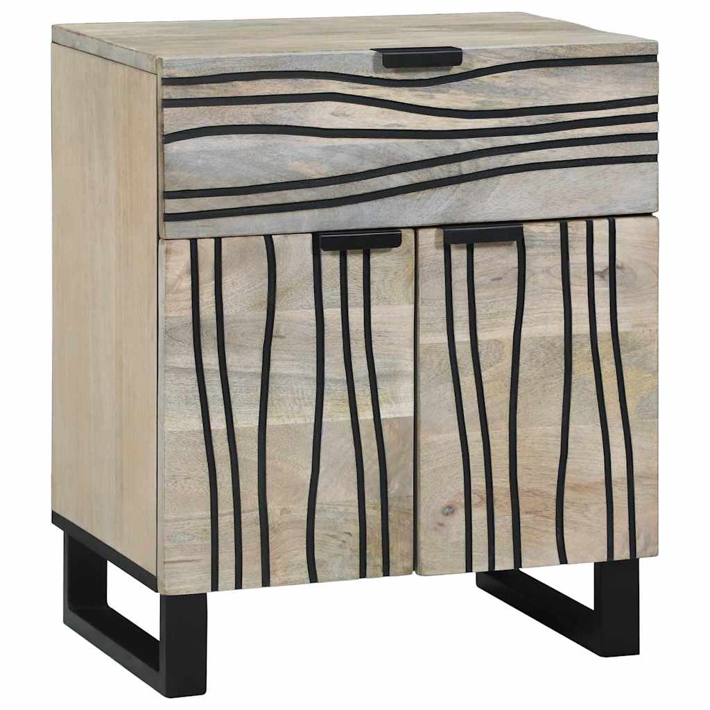 Nightstands with drawer White and black 50 x 33 x 60 cm