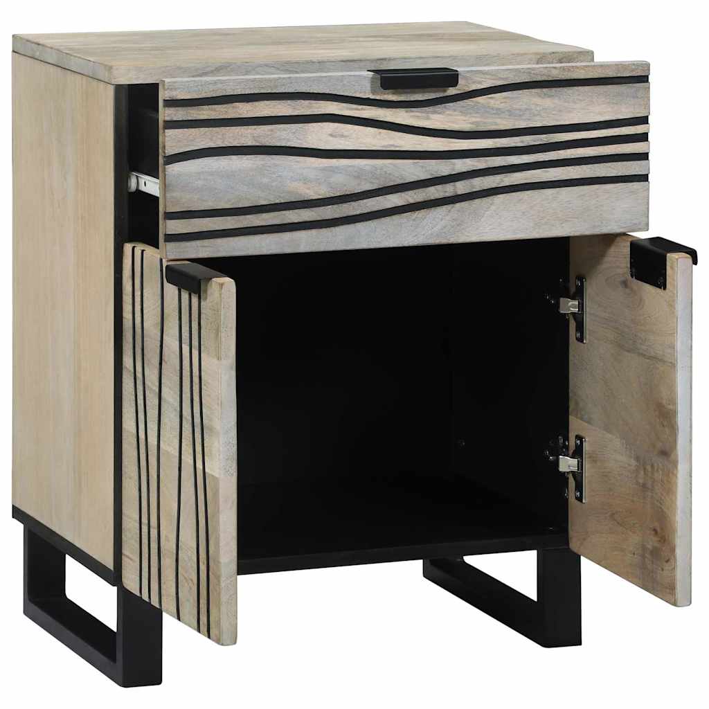 Nightstands with drawer White and black 50 x 33 x 60 cm