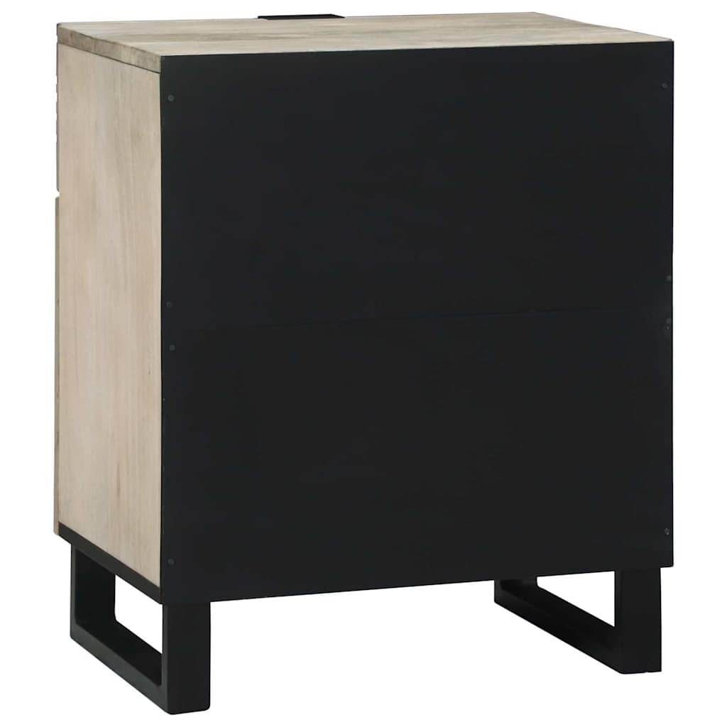 Nightstands with drawer White and black 50 x 33 x 60 cm