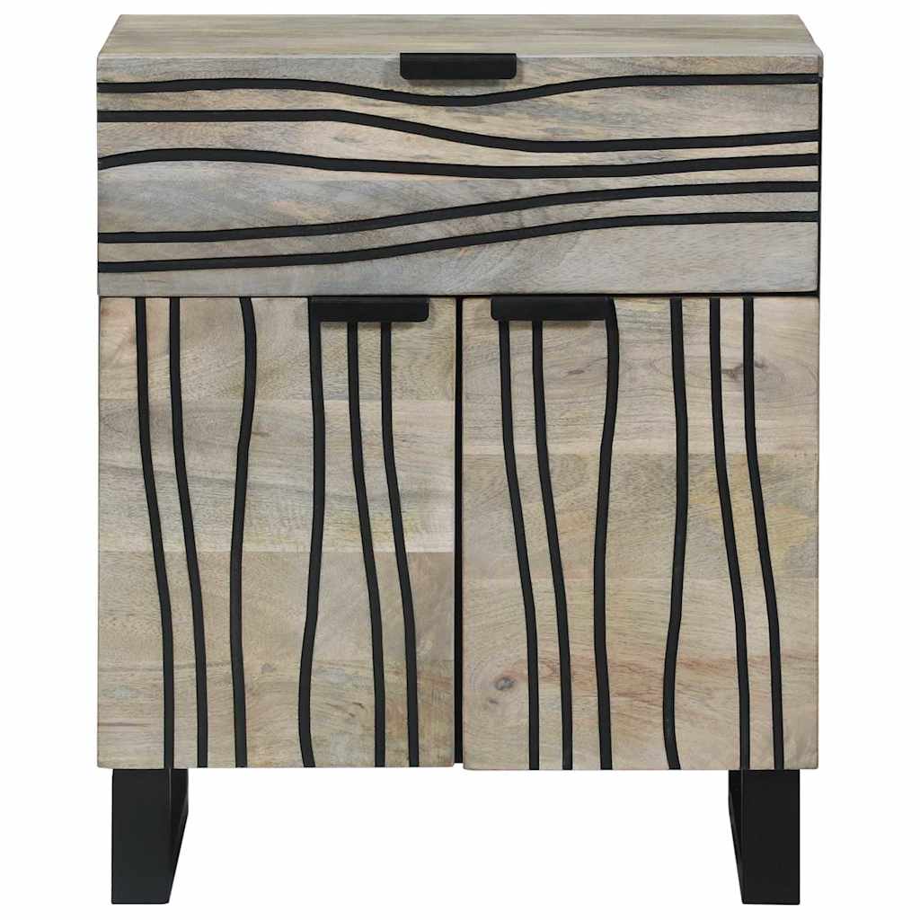 Nightstands with drawer White and black 50 x 33 x 60 cm