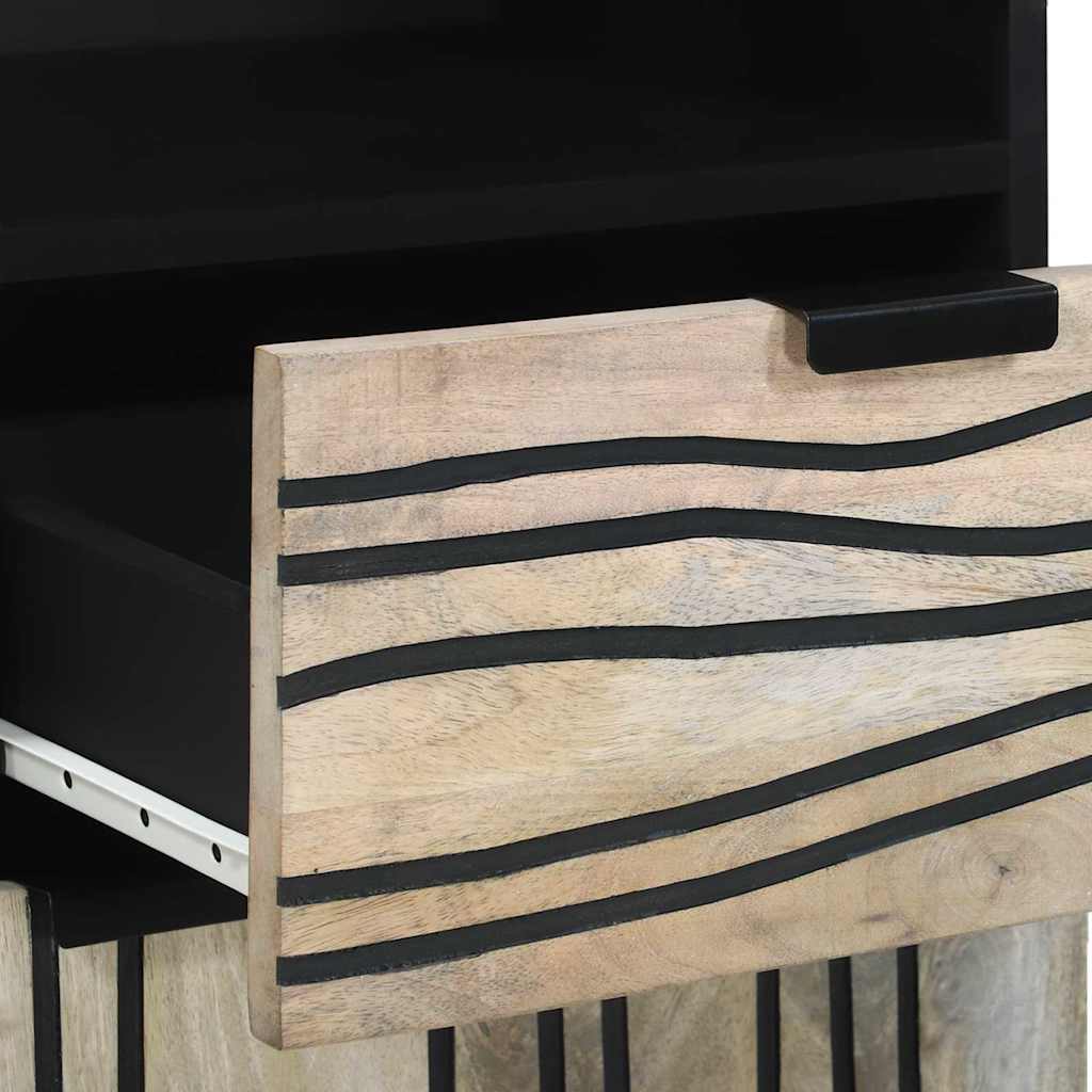 Vonios spintelė su stalčių su lentyna su saugykla su durimis Balta ir juoda 38 x 33.5 x 160 cm