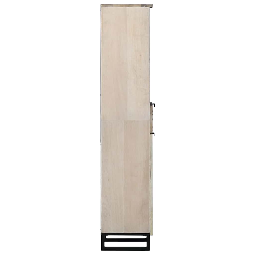 Vonios spintelė su stalčių su lentyna su saugykla su durimis Balta ir juoda 38 x 33.5 x 160 cm