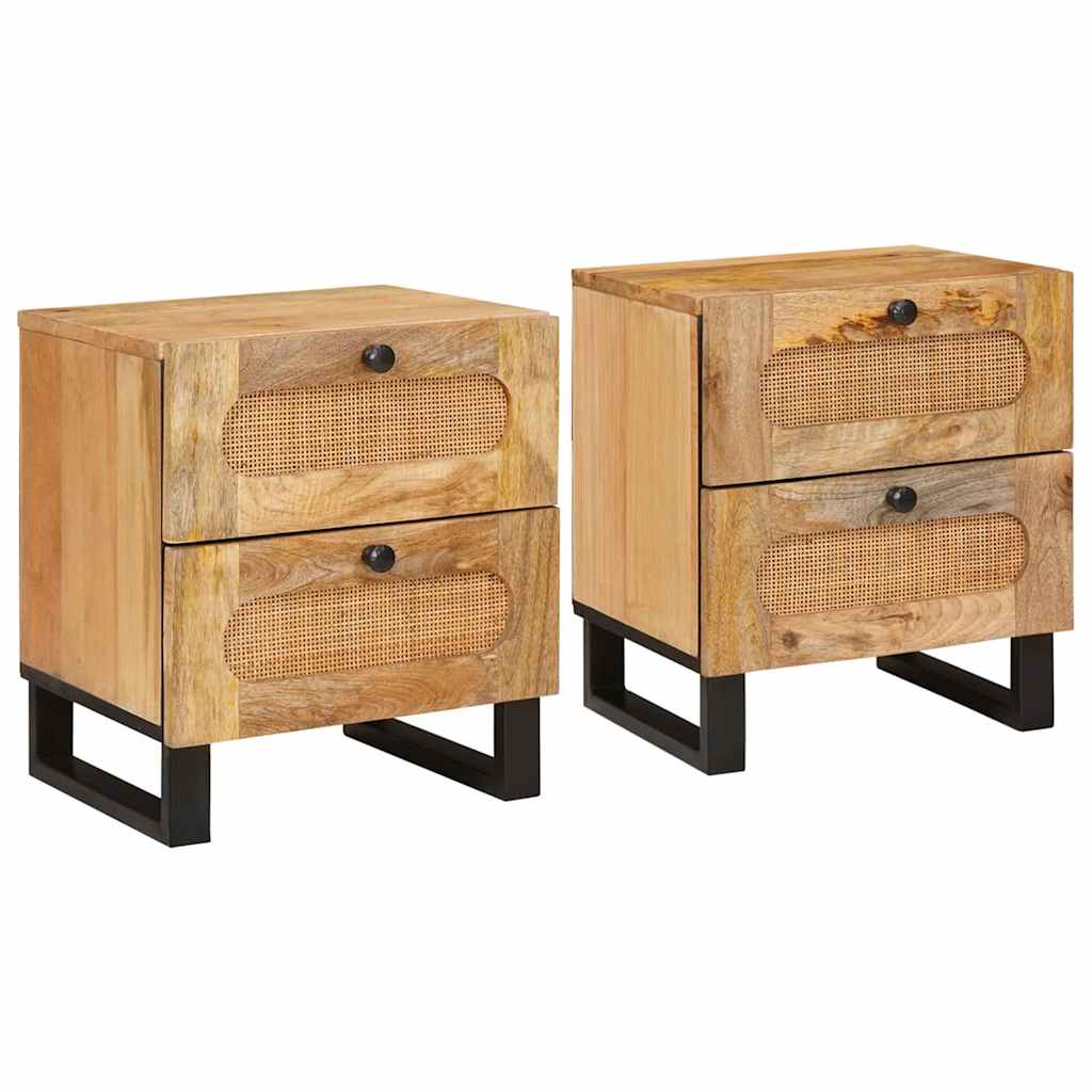 Bedside cabinet 2 pcs Natural 40 x 33.5 x 46 cm