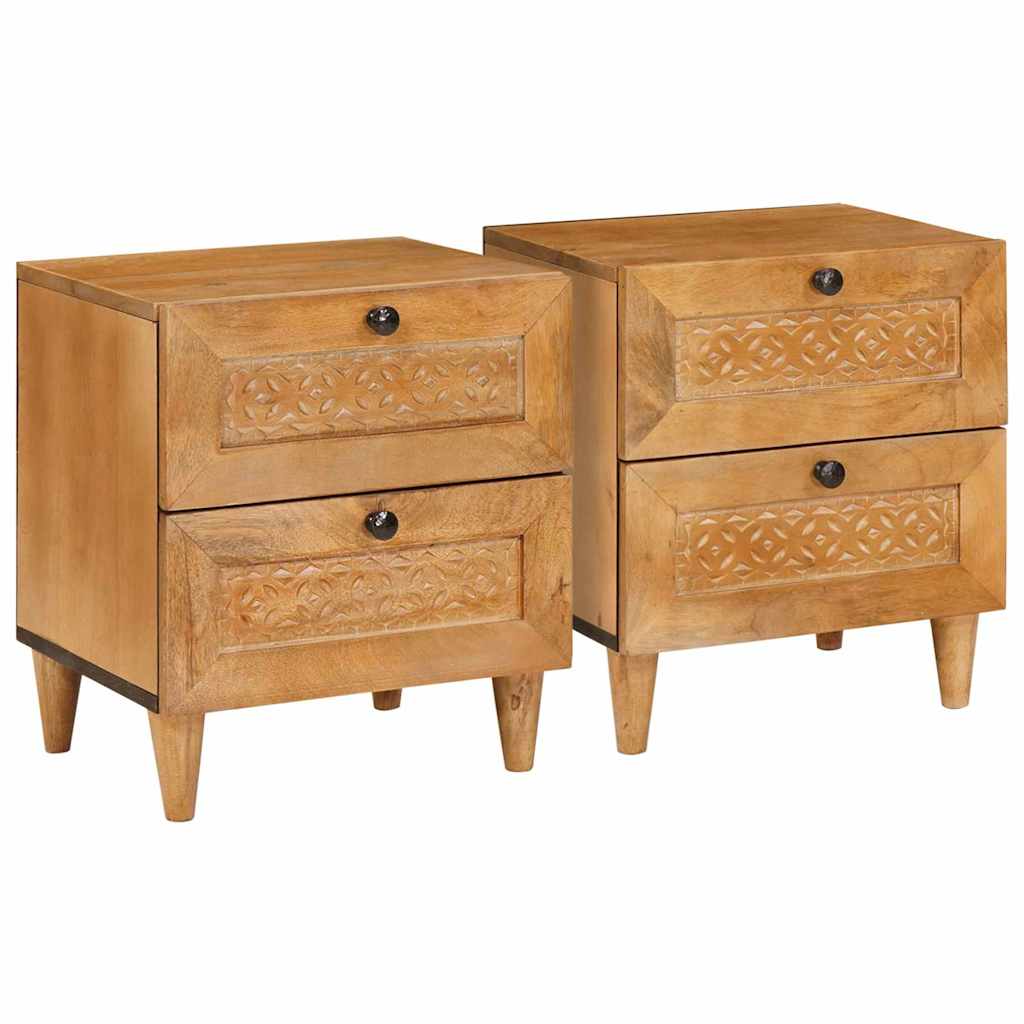 Šalia lovos spintelė 2 pcs Šviesiai rudas 40 x 33 x 46 cm